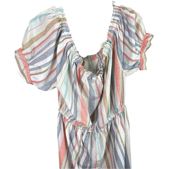 Plus Size Stripe Pull On Jump Suit 1X - Picture 4 of 5